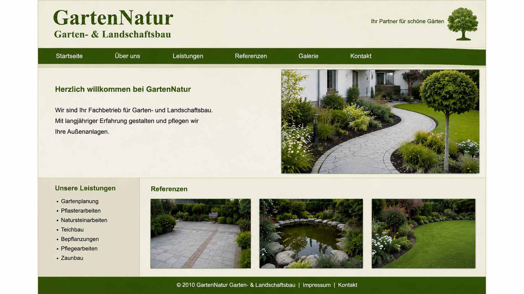 Before Website Design GartenNatur alt